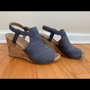 Blue Wedge Sandals